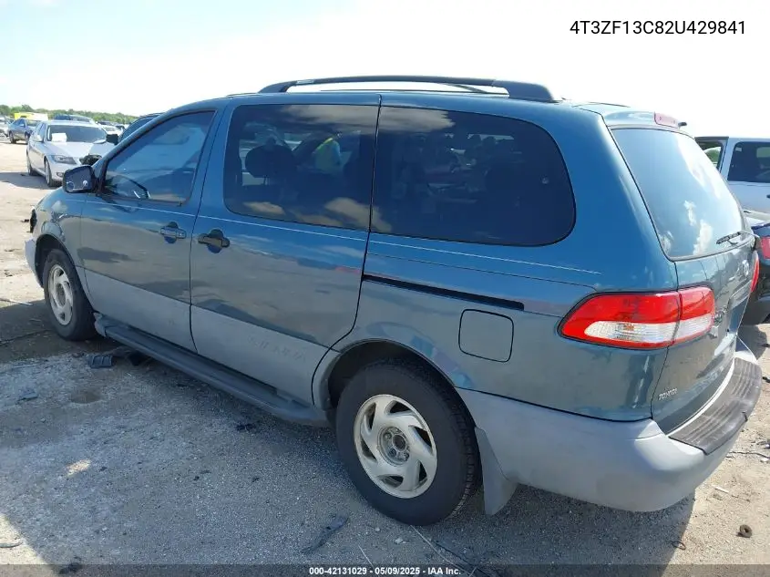 2002 Toyota Sienna Le/Xle VIN: 4T3ZF13C82U429841 Lot: 42131029