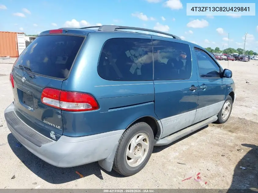 2002 Toyota Sienna Le/Xle VIN: 4T3ZF13C82U429841 Lot: 42131029