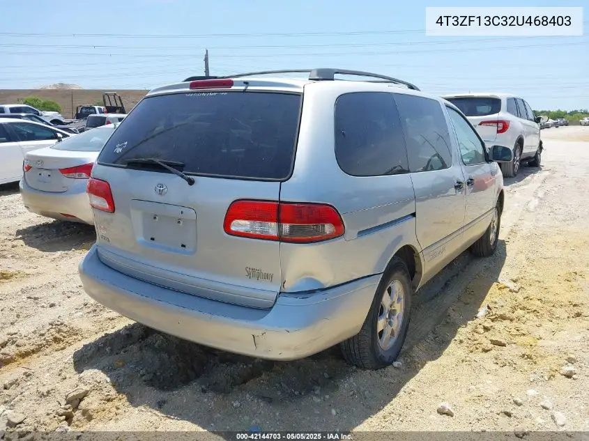 2002 Toyota Sienna Le VIN: 4T3ZF13C32U468403 Lot: 42144703