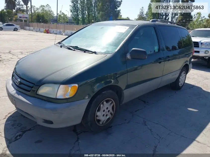 2002 Toyota Sienna Le VIN: 4T3ZF13C62U475863 Lot: 42215728