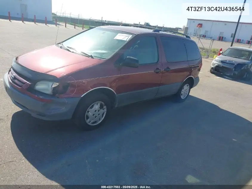 2002 Toyota Sienna Le VIN: 4T3ZF13C42U436544 Lot: 42217502