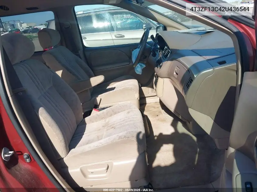 2002 Toyota Sienna Le VIN: 4T3ZF13C42U436544 Lot: 42217502