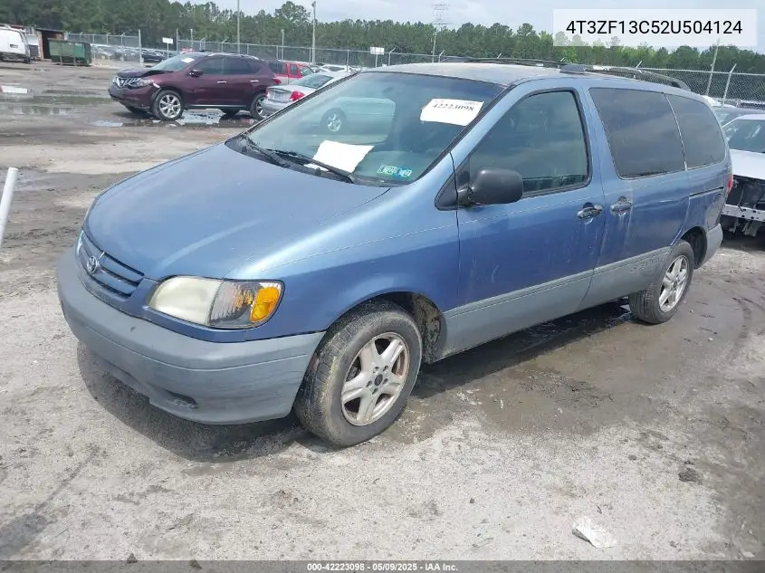 2002 Toyota Sienna Le VIN: 4T3ZF13C52U504124 Lot: 42223098