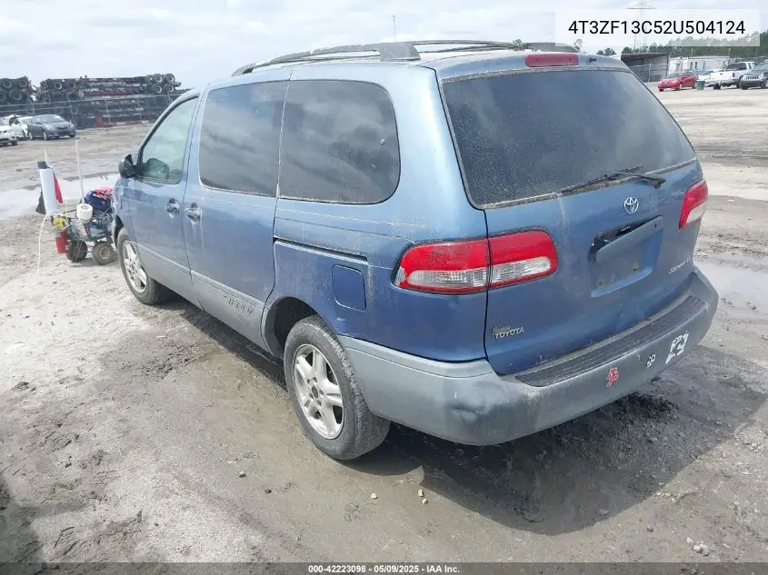 2002 Toyota Sienna Le VIN: 4T3ZF13C52U504124 Lot: 42223098