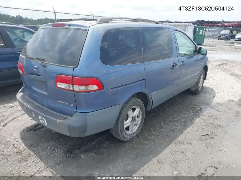 2002 Toyota Sienna Le VIN: 4T3ZF13C52U504124 Lot: 42223098