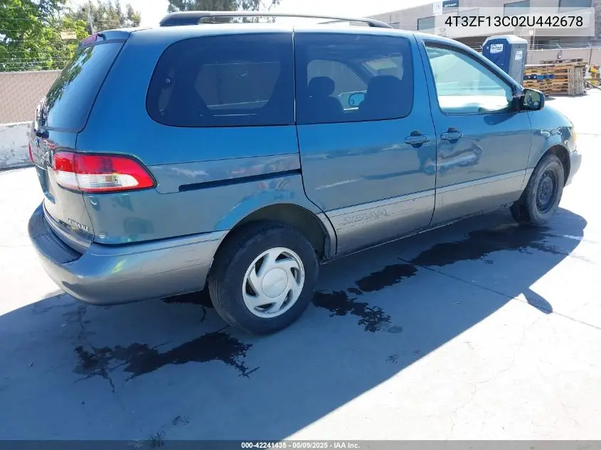 2002 Toyota Sienna Xle VIN: 4T3ZF13C02U442678 Lot: 42241435