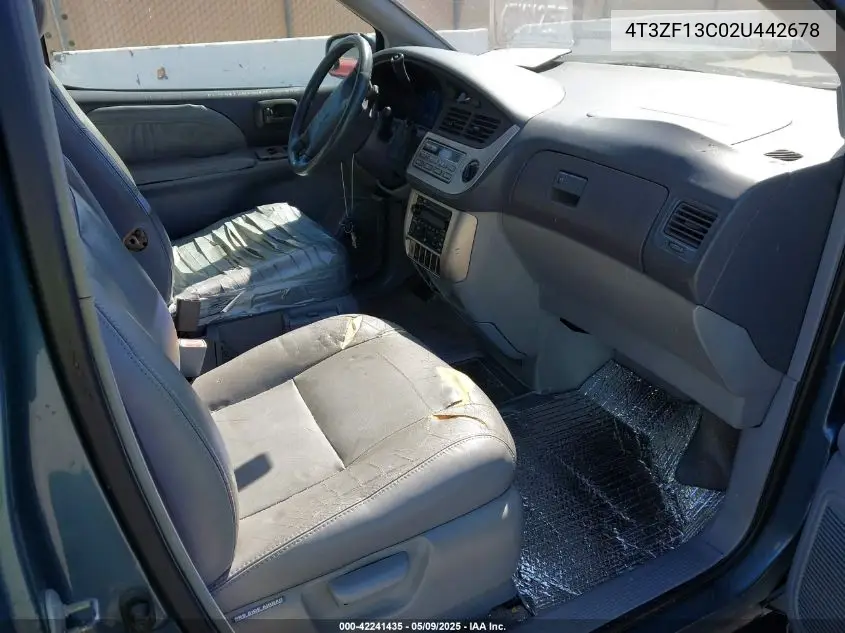 2002 Toyota Sienna Xle VIN: 4T3ZF13C02U442678 Lot: 42241435