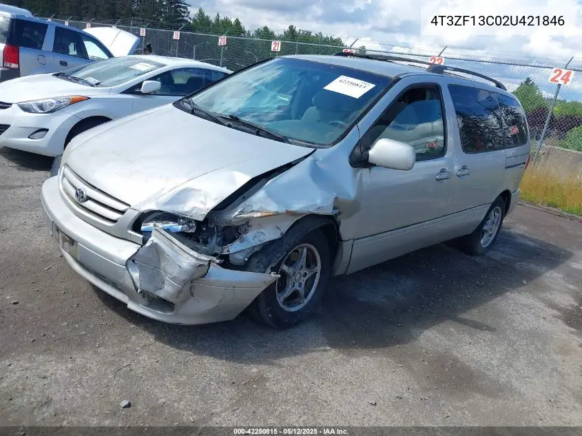2002 Toyota Sienna Le VIN: 4T3ZF13C02U421846 Lot: 42250815
