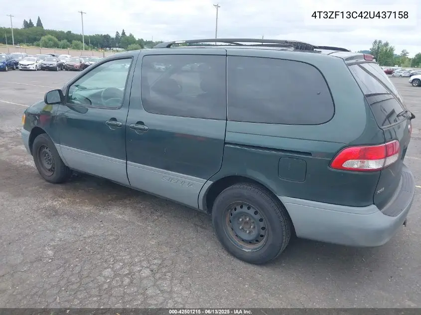 2002 Toyota Sienna Le VIN: 4T3ZF13C42U437158 Lot: 42501215