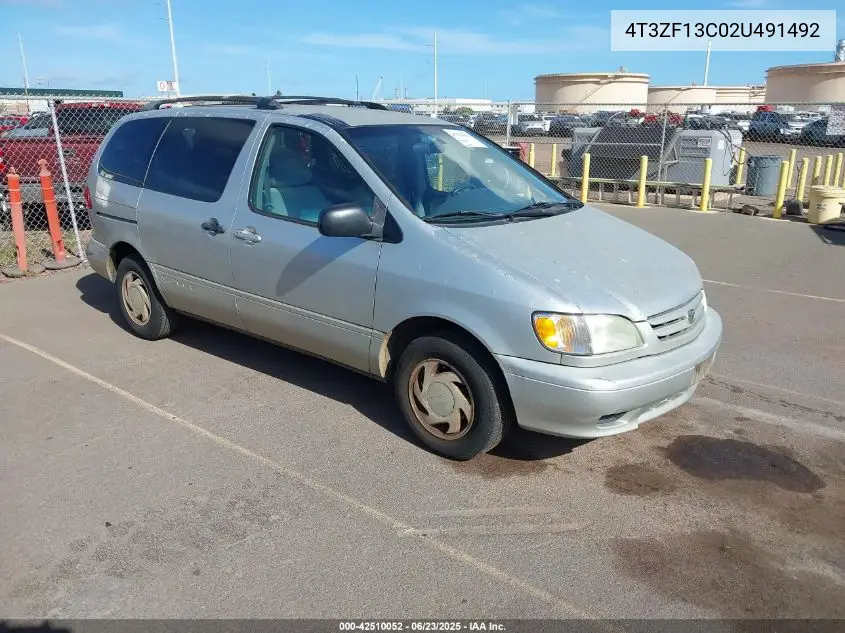 2002 Toyota Sienna Le VIN: 4T3ZF13C02U491492 Lot: 42510052