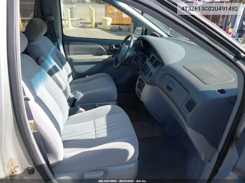 2002 Toyota Sienna Le VIN: 4T3ZF13C02U491492 Lot: 42510052