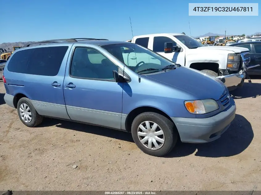 2002 Toyota Sienna Ce VIN: 4T3ZF19C32U467811 Lot: 42565287