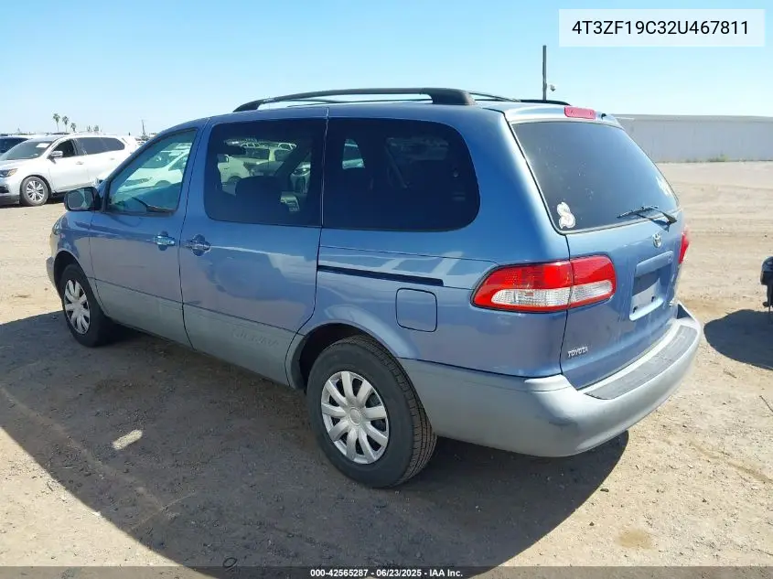 2002 Toyota Sienna Ce VIN: 4T3ZF19C32U467811 Lot: 42565287