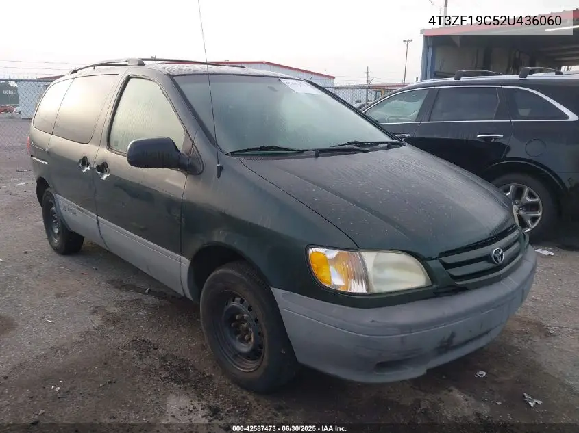 2002 Toyota Sienna Ce VIN: 4T3ZF19C52U436060 Lot: 42587473