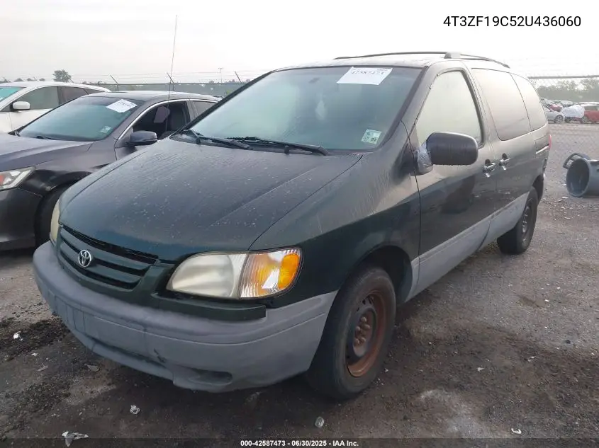 2002 Toyota Sienna Ce VIN: 4T3ZF19C52U436060 Lot: 42587473