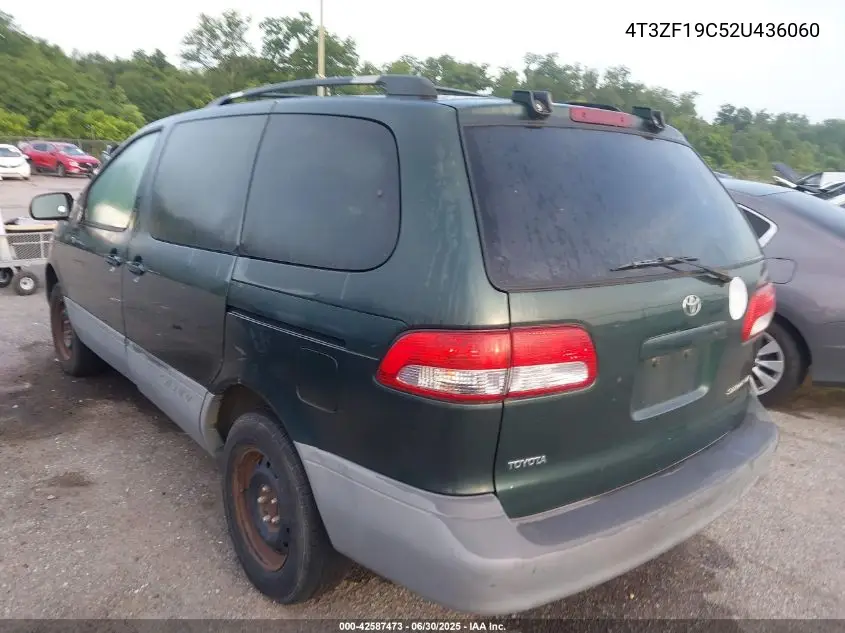2002 Toyota Sienna Ce VIN: 4T3ZF19C52U436060 Lot: 42587473