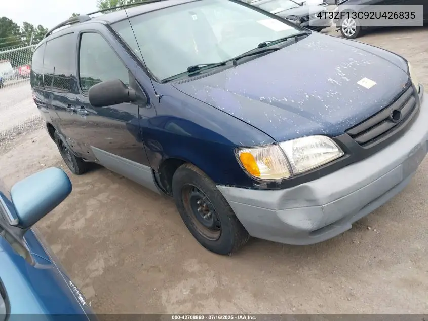 2002 Toyota Sienna Le VIN: 4T3ZF13C92U426835 Lot: 42708860