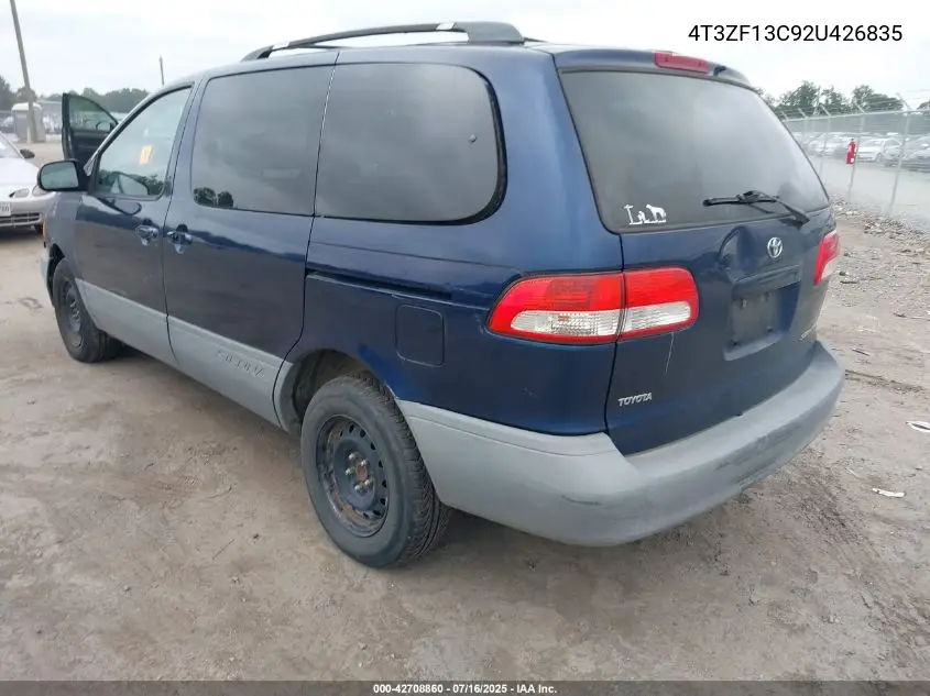 2002 Toyota Sienna Le VIN: 4T3ZF13C92U426835 Lot: 42708860