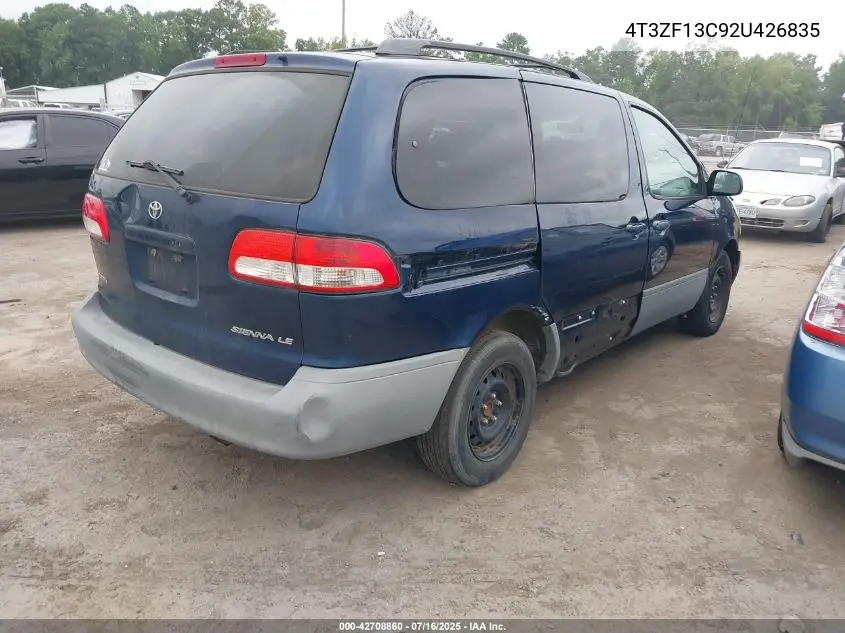 2002 Toyota Sienna Le VIN: 4T3ZF13C92U426835 Lot: 42708860