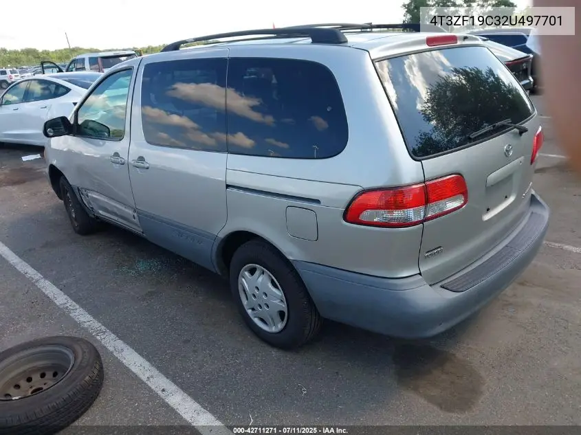 2002 Toyota Sienna Ce VIN: 4T3ZF19C32U497701 Lot: 42711271