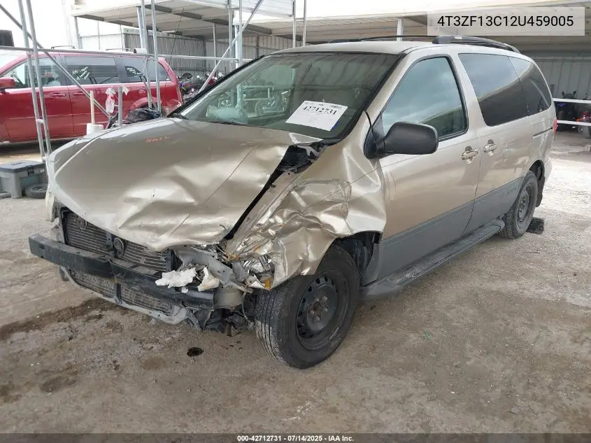 2002 Toyota Sienna Le VIN: 4T3ZF13C12U459005 Lot: 42712731