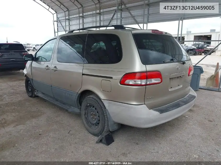 2002 Toyota Sienna Le VIN: 4T3ZF13C12U459005 Lot: 42712731