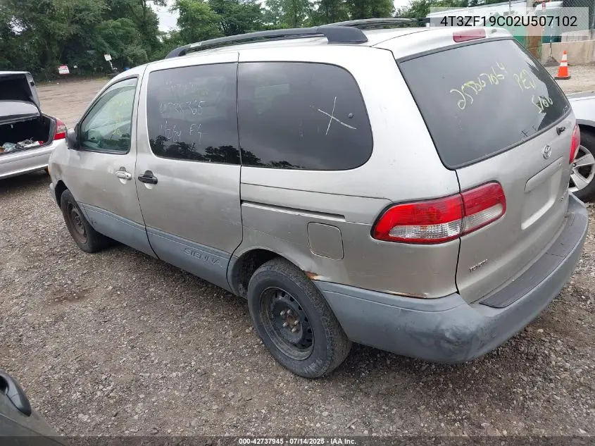 2002 Toyota Sienna Ce VIN: 4T3ZF19C02U507102 Lot: 42737945
