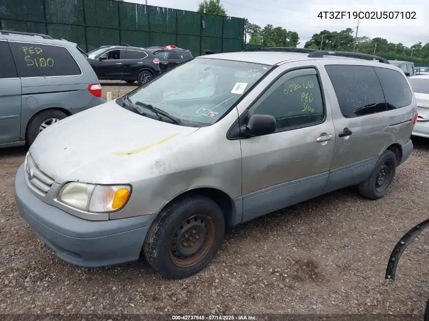 2002 Toyota Sienna Ce VIN: 4T3ZF19C02U507102 Lot: 42737945