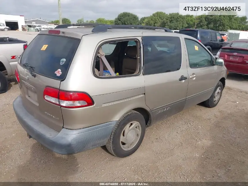 2002 Toyota Sienna Xle VIN: 4T3ZF13C92U462475 Lot: 42744050
