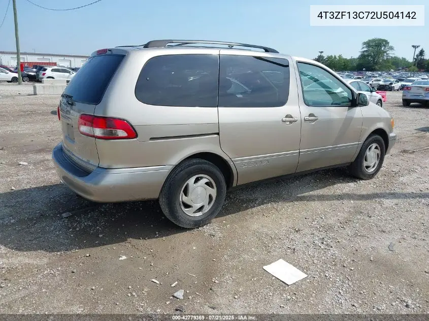 2002 Toyota Sienna Le VIN: 4T3ZF13C72U504142 Lot: 42779369