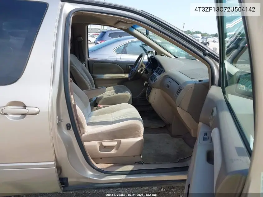 2002 Toyota Sienna Le VIN: 4T3ZF13C72U504142 Lot: 42779369