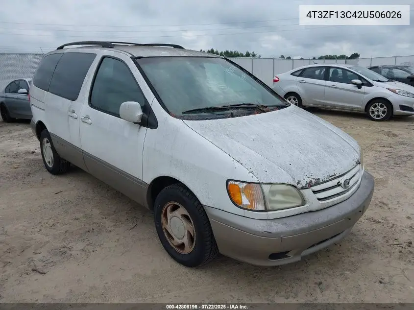 2002 Toyota Sienna Le VIN: 4T3ZF13C42U506026 Lot: 42808196