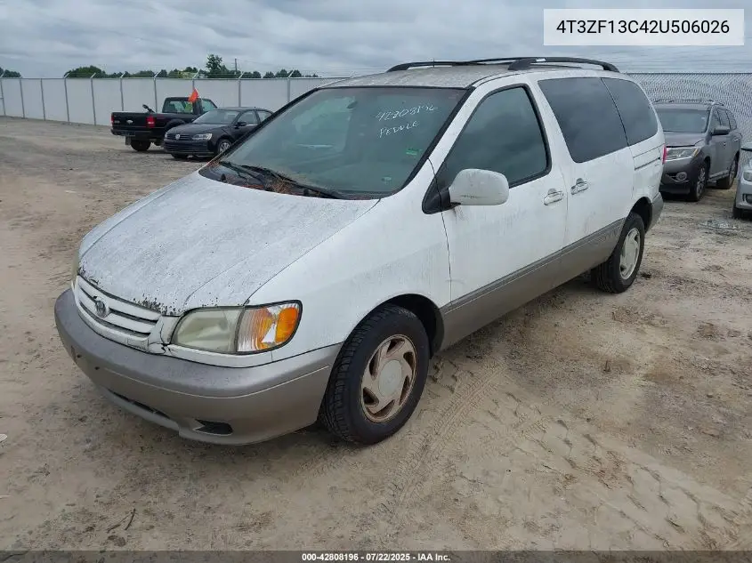 2002 Toyota Sienna Le VIN: 4T3ZF13C42U506026 Lot: 42808196