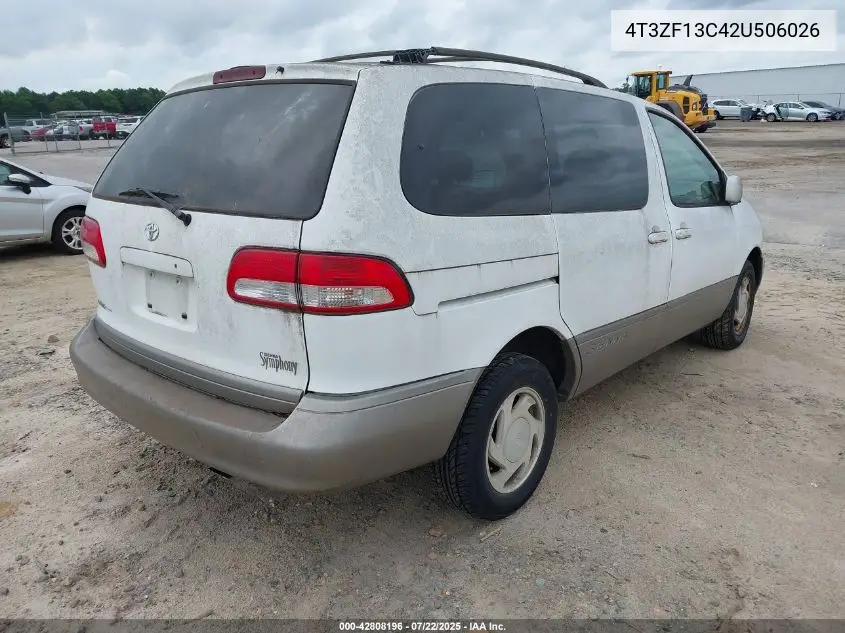 2002 Toyota Sienna Le VIN: 4T3ZF13C42U506026 Lot: 42808196