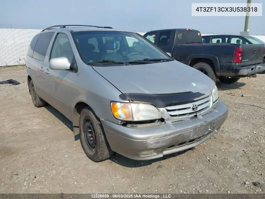 2003 Toyota Sienna Le/Xle VIN: 4T3ZF13CX3U538318 Lot: 12326889