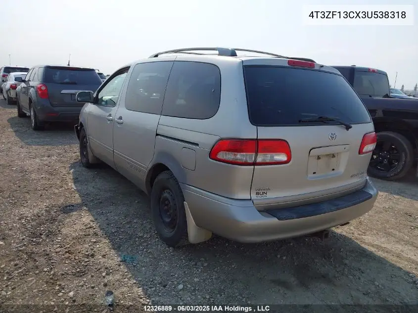 2003 Toyota Sienna Le/Xle VIN: 4T3ZF13CX3U538318 Lot: 12326889