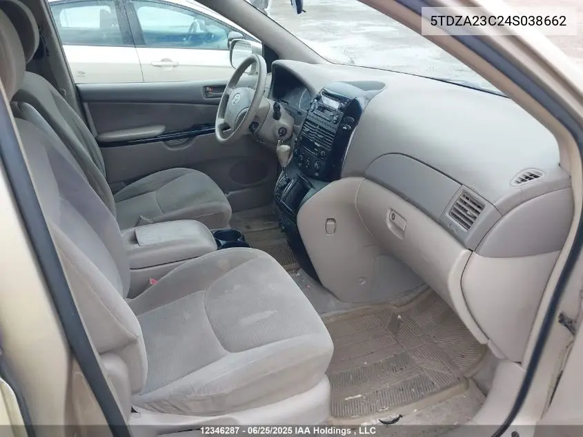 2004 Toyota Sienna VIN: 5TDZA23C24S038662 Lot: 12346287