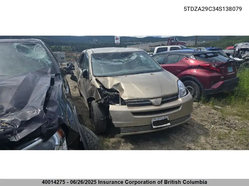 2004 Toyota Sienna Ce VIN: 5TDZA29C34S138079 Lot: 40014275