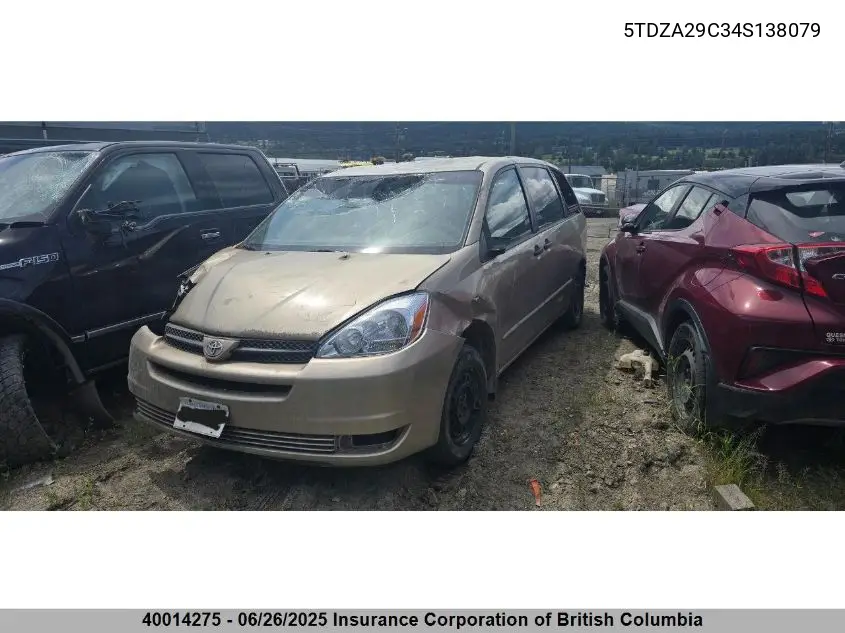 2004 Toyota Sienna Ce VIN: 5TDZA29C34S138079 Lot: 40014275