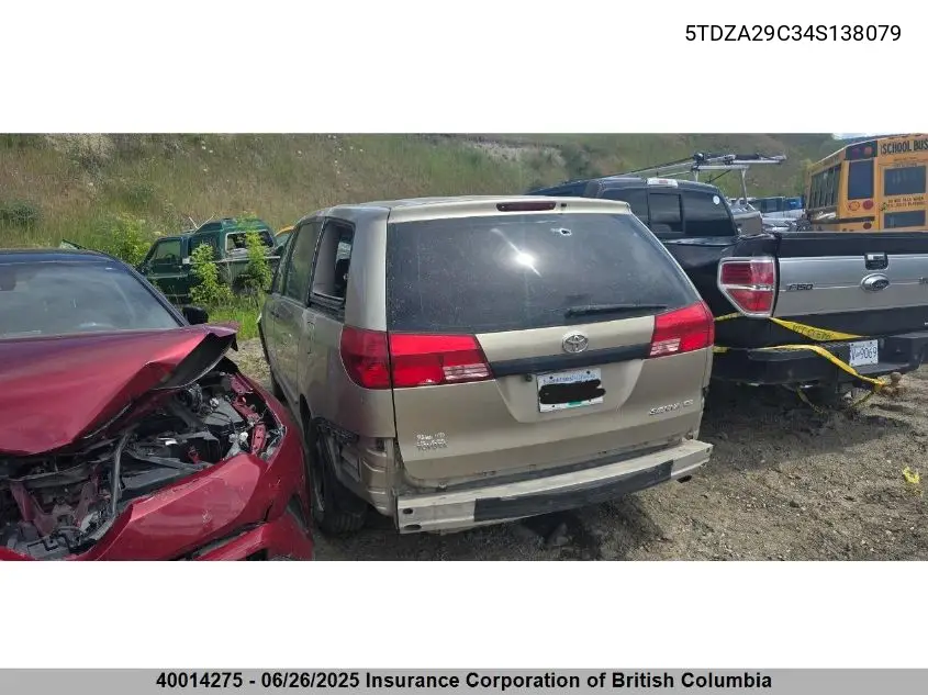 2004 Toyota Sienna Ce VIN: 5TDZA29C34S138079 Lot: 40014275