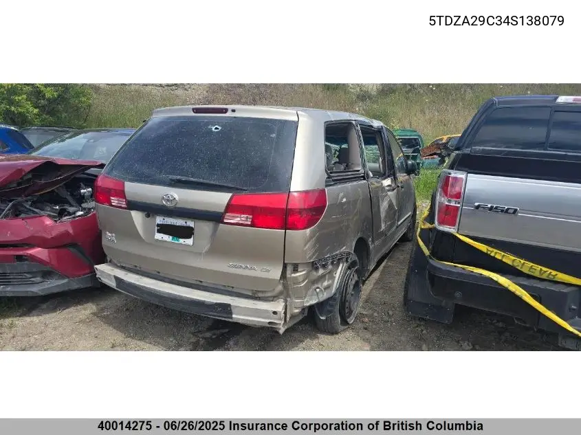 2004 Toyota Sienna Ce VIN: 5TDZA29C34S138079 Lot: 40014275