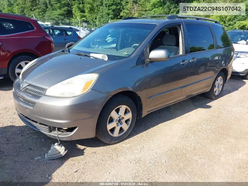2004 Toyota Sienna Xle VIN: 5TDZA22C94S107042 Lot: 42567134