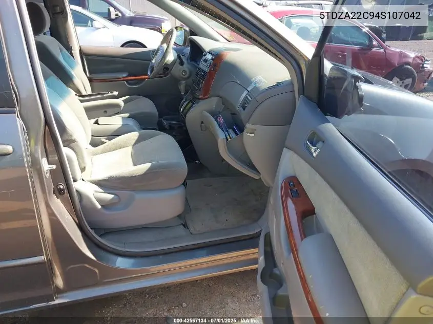 2004 Toyota Sienna Xle VIN: 5TDZA22C94S107042 Lot: 42567134
