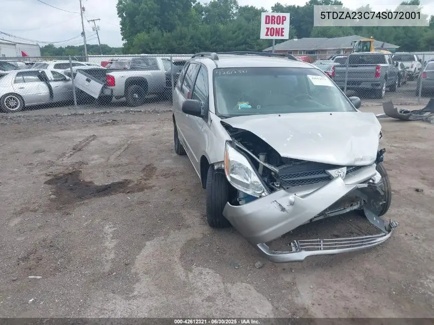 2004 Toyota Sienna Ce VIN: 5TDZA23C74S072001 Lot: 42612321