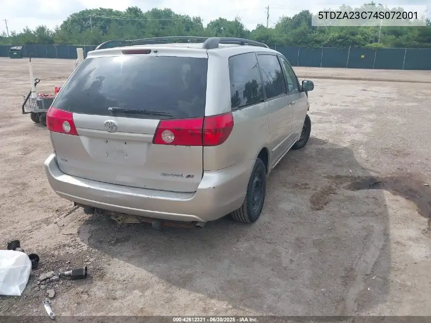 2004 Toyota Sienna Ce VIN: 5TDZA23C74S072001 Lot: 42612321
