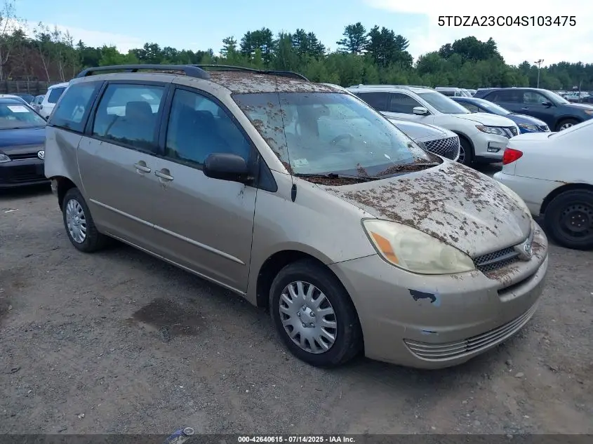 2004 Toyota Sienna Ce VIN: 5TDZA23C04S103475 Lot: 42640615