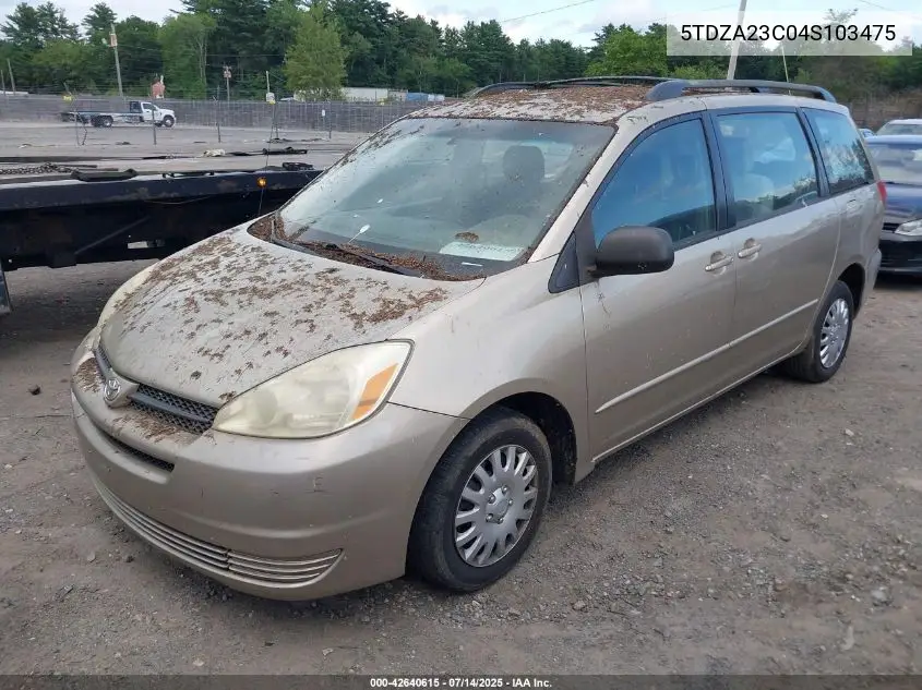 2004 Toyota Sienna Ce VIN: 5TDZA23C04S103475 Lot: 42640615