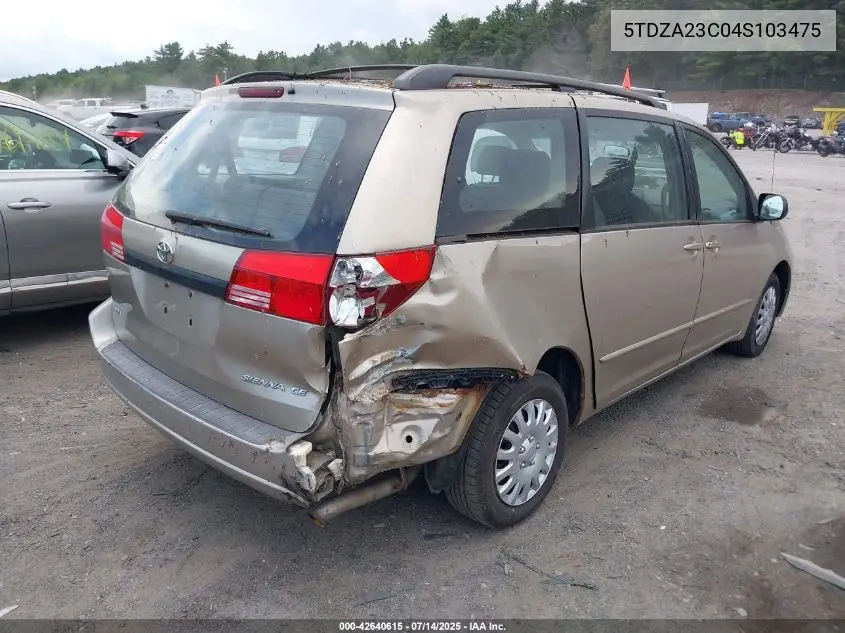 2004 Toyota Sienna Ce VIN: 5TDZA23C04S103475 Lot: 42640615