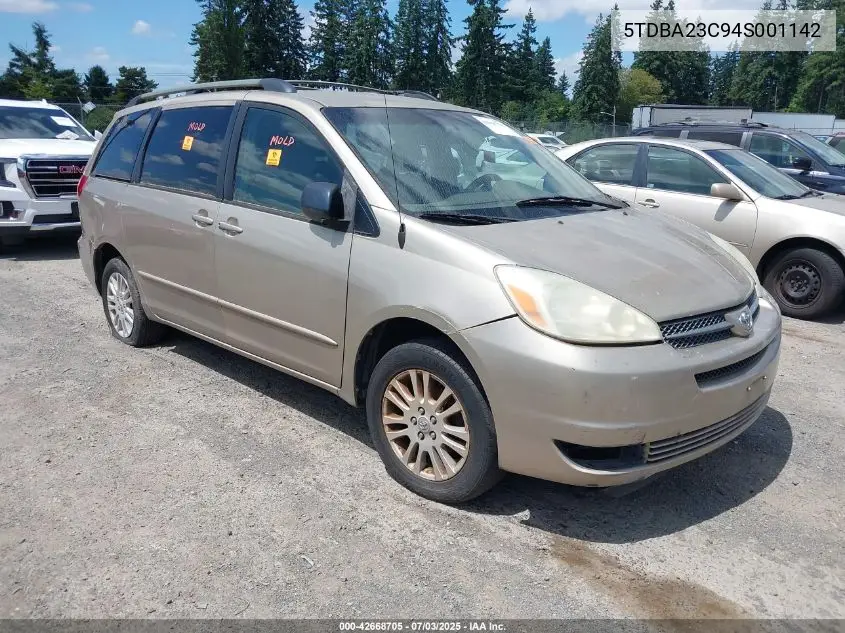 2004 Toyota Sienna Le VIN: 5TDBA23C94S001142 Lot: 42668705