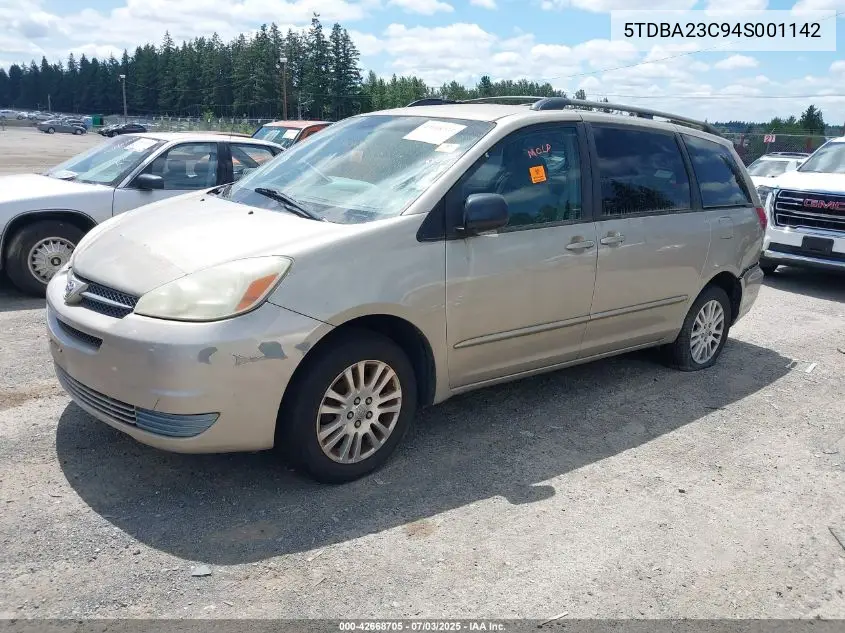2004 Toyota Sienna Le VIN: 5TDBA23C94S001142 Lot: 42668705